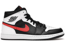 Jordan 1 Mid Black Chile Red White - Unmatched Kicks - Sneakers
