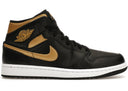 Jordan 1 Mid Black Metallic Gold - Unmatched Kicks - Sneakers