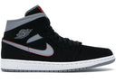 Jordan 1 Mid Black Particle Grey Gym Red - Unmatched Kicks - Sneakers