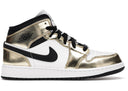 Jordan 1 Mid Metallic Gold Black White Gs - Unmatched Kicks - Sneakers