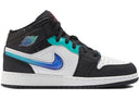 Jordan 1 Mid Se Black White Hyper Jade Gs - Unmatched Kicks - Sneakers