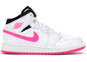 Jordan 1 Mid White Black Hyper Pink Gs - Unmatched Kicks - Sneakers