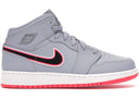 Jordan 1 Mid Wolf Grey Racer Pink Black Gs - Unmatched Kicks - Sneakers
