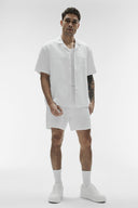 Linen Days Short Sleeve Button Up White - Unmatched Kicks-ALO
