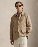 Linen Herringbone Utility Jacket Natural Herringbone - Unmatched Kicks-ralph lauren