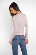 Long-sleeve wrap top - Unmatched Supply-SUBDUED