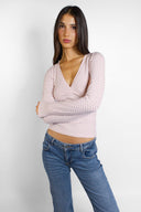 Long-sleeve wrap top - Unmatched Supply-SUBDUED