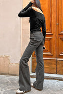 Low waist flared jeans - Unmatched Supply-SUBDUED