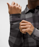 LULULEMON Soft Knit Overshirt Check Plaid Black Heathered Graphite Grey - Unmatched Kicks - LULULEMON