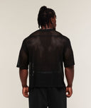 Mesh Oversized T-Shirt boxy fit Black/Sets Red - Unmatched Supply-GYMSHARK