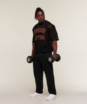 Mesh Oversized T-Shirt boxy fit Black/Sets Red - Unmatched Supply-GYMSHARK