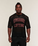 Mesh Oversized T-Shirt boxy fit Black/Sets Red - Unmatched Supply-GYMSHARK