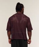 Mesh Oversized T-Shirt boxy fit Cherry Purple/Soft White - Unmatched Supply-GYMSHARK