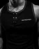 Metallic Henley Cut-off [MIDNIGHT] - Unmatched Supply-Breathedivinity