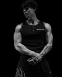 Metallic Henley Cut-off [MIDNIGHT] - Unmatched Supply-Breathedivinity