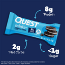 Mini Cookies & Cream Protein Bars - Unmatched Kicks-Quest Protein Bars
