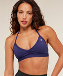 Minimal Halterneck Sports Bra Indigo Purple - Unmatched Kicks - GYMSHARK