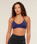 Minimal Halterneck Sports Bra Indigo Purple - Unmatched Kicks - GYMSHARK