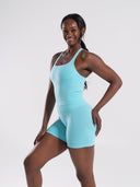 Mirror Tank - Aqua Blue - Unmatched Supply-Women's 2 in 1 Seamless Tank
