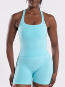Mirror Tank - Aqua Blue - Unmatched Supply-Women's 2 in 1 Seamless Tank