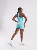Mirror Tank - Aqua Blue - Unmatched Supply-Women's 2 in 1 Seamless Tank