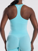 Mirror Tank - Aqua Blue - Unmatched Supply-Women's 2 in 1 Seamless Tank