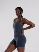 Mirror Tank - Dusty Navy - Unmatched Supply-Women's 2 in 1 Seamless Tank