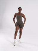 Mirror Tank - Khaki - Unmatched Supply-Women's 2 in 1 Seamless Tank