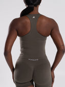 Mirror Tank - Khaki - Unmatched Supply-Women's 2 in 1 Seamless Tank