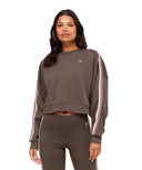 Piping Midi Crew Neck oversized fit Walnut Brown/Chestnut Pink/Soft White - Unmatched Kicks - GYMSHARK