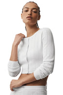 Pointelle Sweater Be Mine Cardigan - Semi Sheer White - Unmatched Kicks - ALO