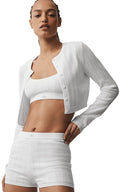 Pointelle Sweater Be Mine Cardigan - Semi Sheer White - Unmatched Kicks - ALO