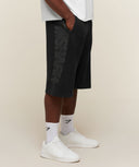 Power Washed Longline Shorts oversized fit Black/Wash - Unmatched Supply-GYMSHARK