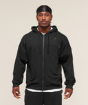 Power Zip Up Hoodie oversized fit Black/Asphalt Grey - Unmatched Supply-GYMSHARK