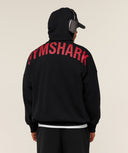 Power Zip Up Hoodie oversized fit Black/Conditioning Red - Unmatched Supply-GYMSHARK