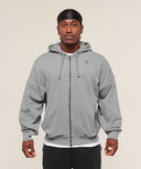 Power Zip Up Hoodie oversized fit Charcoal Core Marl - Unmatched Supply-GYMSHARK
