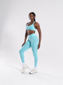 Pump High Rise Legging - Aqua Blue - Unmatched Supply-Women's Seamless Legging