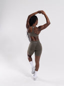 Pump Mid Rise Biker Short - Khaki - Unmatched Supply-Women's Seamless Short