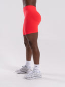 Pump Mid Rise Biker Short - Neon Red - Unmatched Supply-Women's Seamless Short