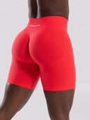 Pump Mid Rise Biker Short - Neon Red - Unmatched Supply-Women's Seamless Short