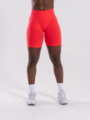 Pump Mid Rise Biker Short - Neon Red - Unmatched Supply-Women's Seamless Short
