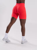 Pump Mid Rise Biker Short - Neon Red - Unmatched Supply-Women's Seamless Short