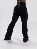 Pump Mid Rise Flared Pant - Black - Unmatched Supply-Women's Seamless Flared Pant