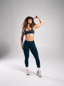 Pump Mid Rise Legging - Deep Sea - Unmatched Supply-Women's Seamless Legging
