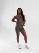 Pump Mid Rise Short - Khaki - Unmatched Supply-Women's Seamless Short