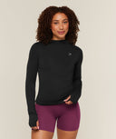Running High Neck Long Sleeve Top Black - Unmatched Supply-GYMSHARK
