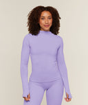 Running High Neck Long Sleeve Top Pace Purple - Unmatched Supply-GYMSHARK