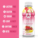 RYSE Clear Protein Drink 100 Calories, 22g Whey Isolate Protein Shake, Sugar - Free, 0g Fat & Lactose - Free - Refreshing Ready - to - Drink Beverage - 16.9 fl oz Bottles (12 - Pack) - Unmatched Kicks - RYSE