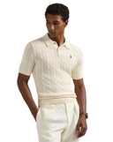 Cable-Knit Cotton Polo-Collar T-shirt Andover Cream