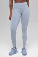 Seamless High-Waist Two Tone Rib Legging Winter Frost Heather - Unmatched Kicks-ALO